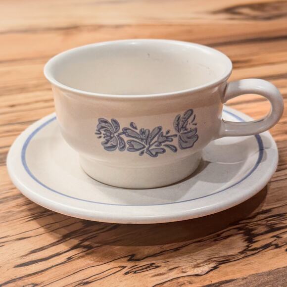 1960’s Pfaltzgraff Blue Yorktowne Cup and Saucer Set - Picture 1 of 3